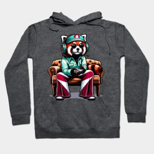 Red Panda gamer - Retro Gaming Bliss Hoodie